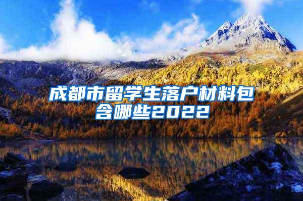 成都市留学生落户材料包含哪些2022