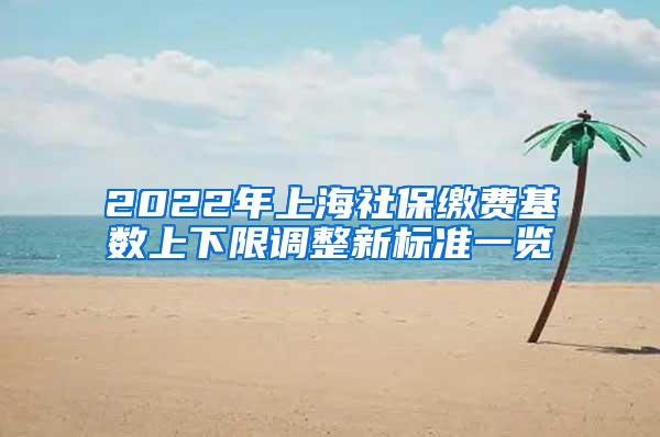2022年上海社保缴费基数上下限调整新标准一览