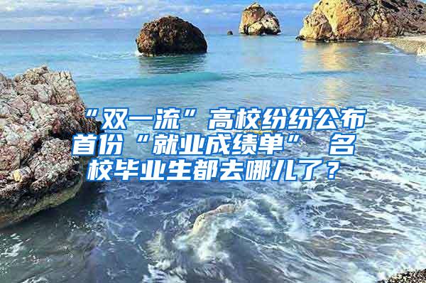 “双一流”高校纷纷公布首份“就业成绩单” 名校毕业生都去哪儿了？