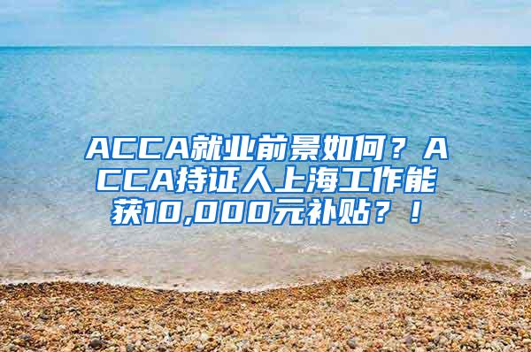 ACCA就业前景如何？ACCA持证人上海工作能获10,000元补贴？！