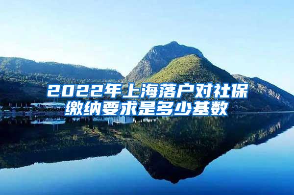 2022年上海落户对社保缴纳要求是多少基数