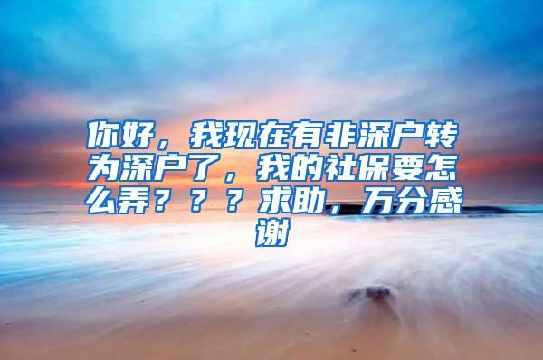 你好，我现在有非深户转为深户了，我的社保要怎么弄？？？求助，万分感谢