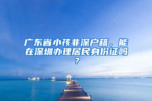 广东省小孩非深户籍，能在深圳办理居民身份证吗？
