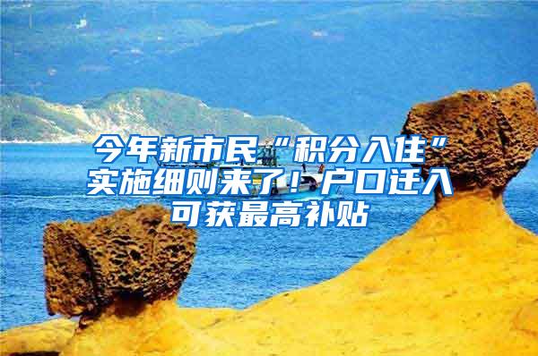 今年新市民“积分入住”实施细则来了！户口迁入可获最高补贴