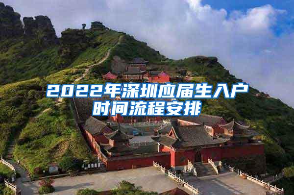 2022年深圳应届生入户时间流程安排