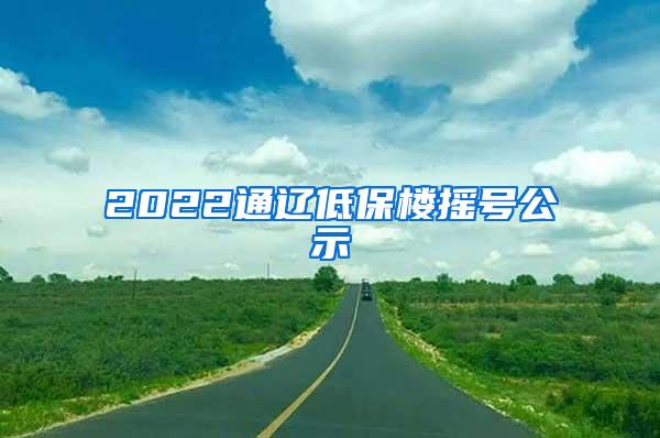 2022通辽低保楼摇号公示