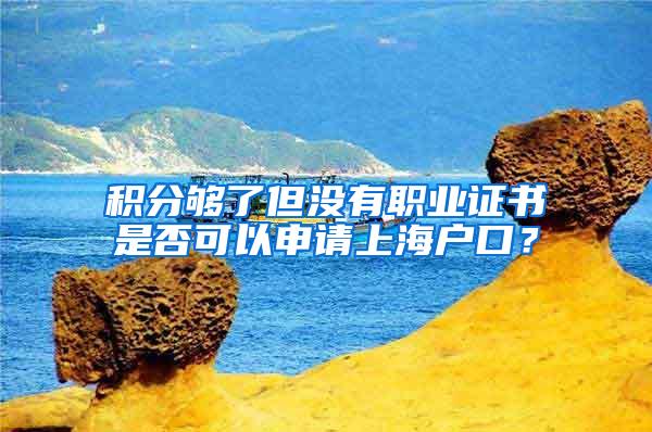 积分够了但没有职业证书是否可以申请上海户口？