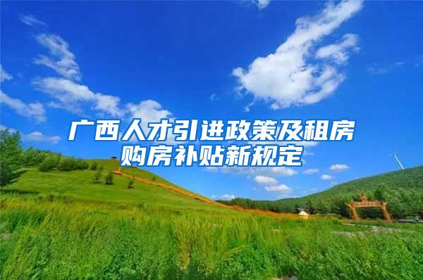 广西人才引进政策及租房购房补贴新规定