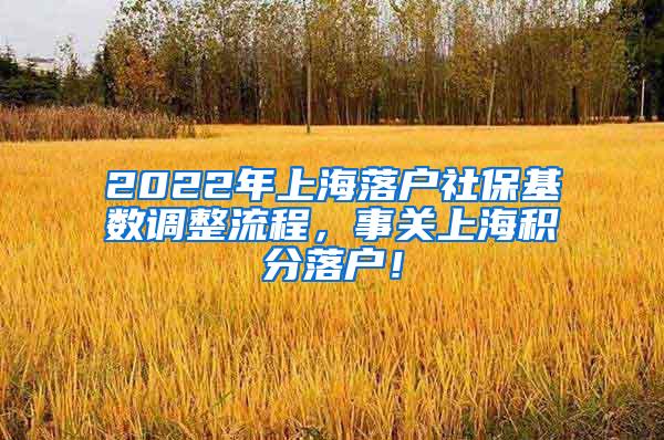 2022年上海落户社保基数调整流程，事关上海积分落户！