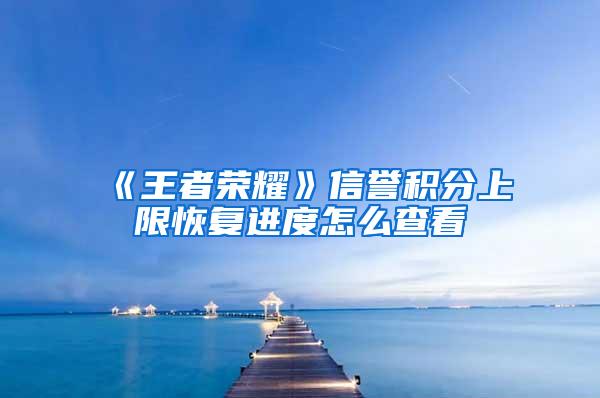 《王者荣耀》信誉积分上限恢复进度怎么查看