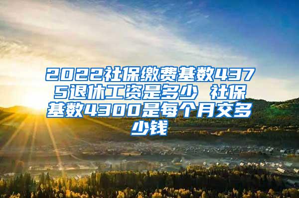 2022社保缴费基数4375退休工资是多少 社保基数4300是每个月交多少钱