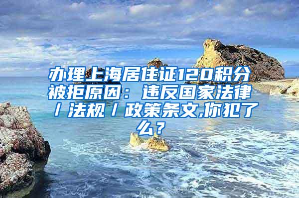 办理上海居住证120积分被拒原因：违反国家法律／法规／政策条文,你犯了么？