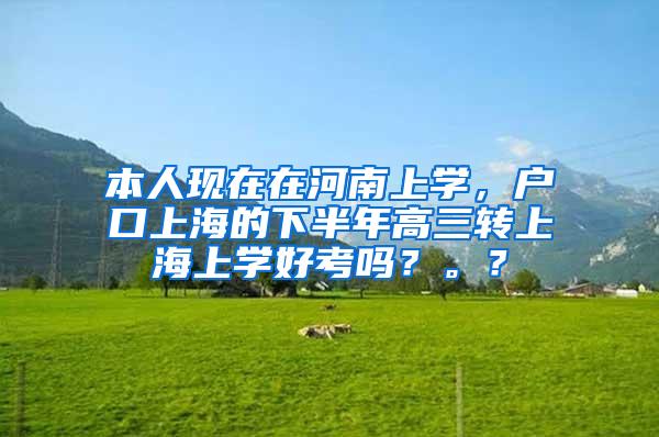 本人现在在河南上学，户口上海的下半年高三转上海上学好考吗？。？