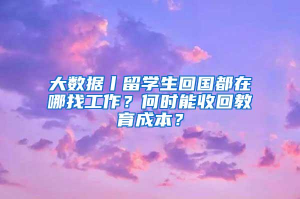 大数据丨留学生回国都在哪找工作？何时能收回教育成本？