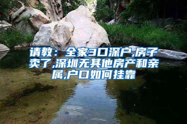 请教：全家3口深户,房子卖了,深圳无其他房产和亲属,户口如何挂靠