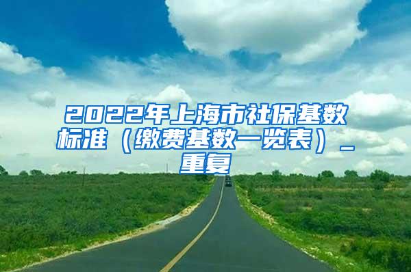 2022年上海市社保基数标准（缴费基数一览表）_重复