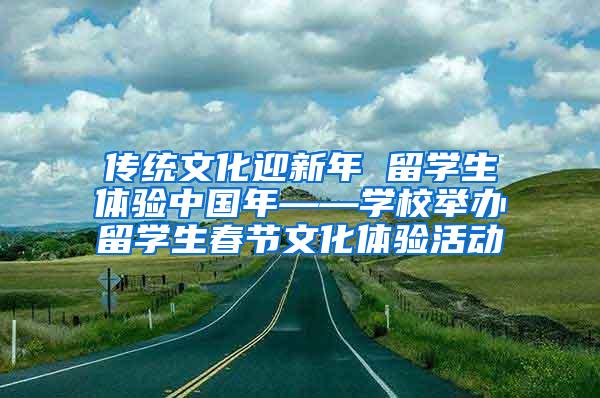 传统文化迎新年 留学生体验中国年——学校举办留学生春节文化体验活动