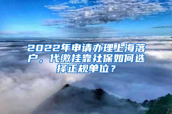 2022年申请办理上海落户，代缴挂靠社保如何选择正规单位？