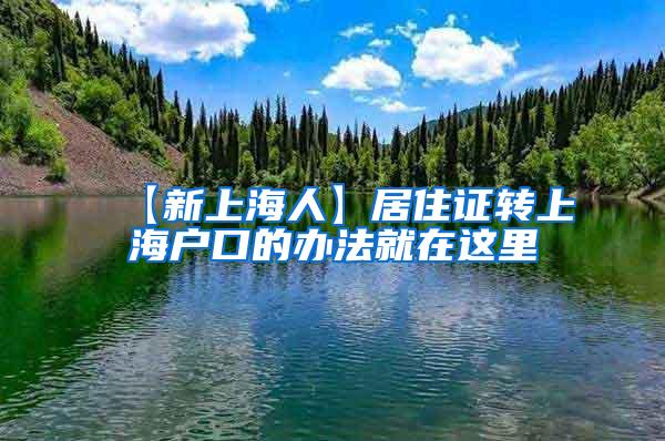 【新上海人】居住证转上海户口的办法就在这里