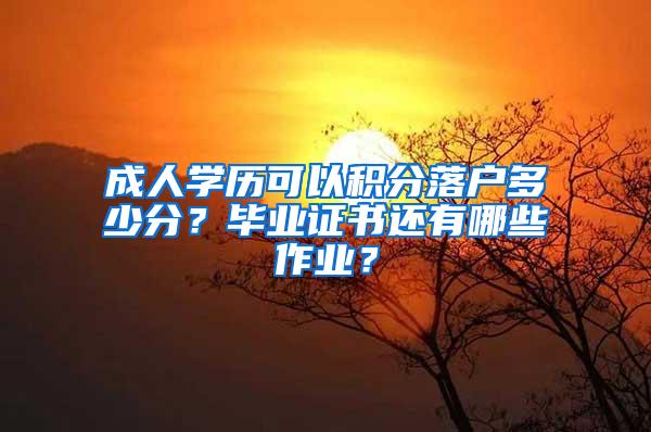 成人学历可以积分落户多少分？毕业证书还有哪些作业？