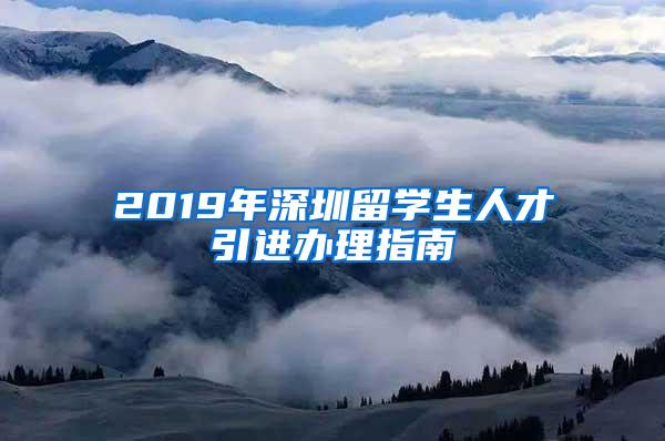 2019年深圳留学生人才引进办理指南