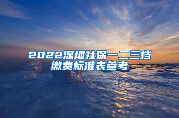 2022深圳社保一二三档缴费标准表参考