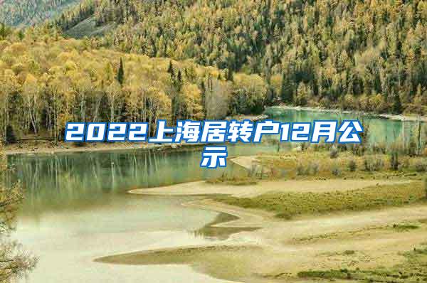 2022上海居转户12月公示