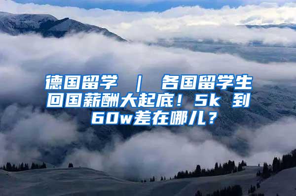 德国留学 ｜ 各国留学生回国薪酬大起底！5k 到 60w差在哪儿？