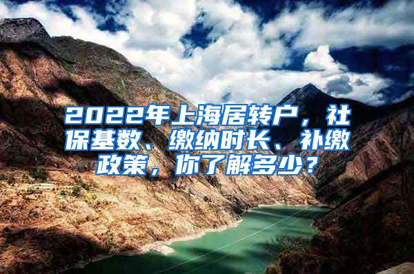 2022年上海居转户，社保基数、缴纳时长、补缴政策，你了解多少？