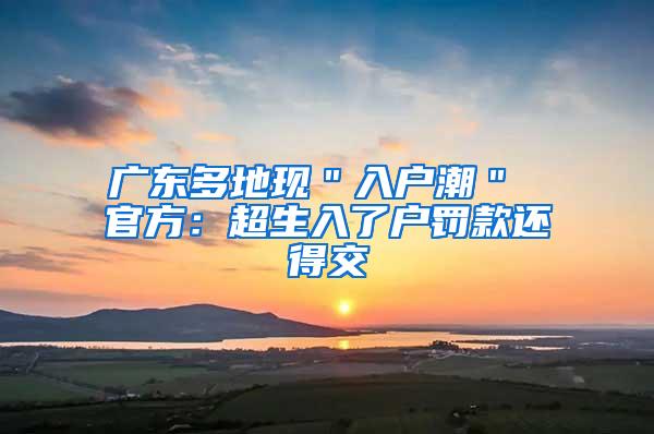 广东多地现＂入户潮＂ 官方：超生入了户罚款还得交