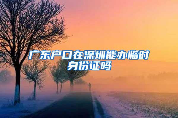 广东户口在深圳能办临时身份证吗