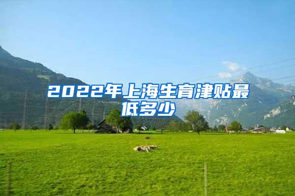 2022年上海生育津贴最低多少