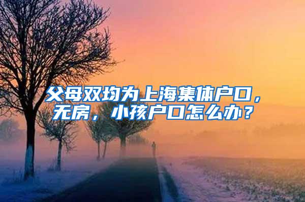 父母双均为上海集体户口，无房，小孩户口怎么办？