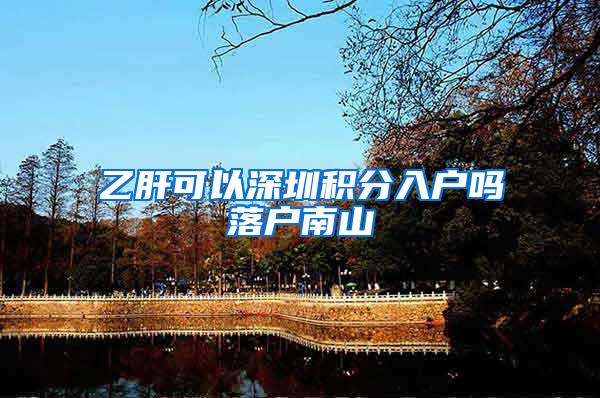 乙肝可以深圳积分入户吗落户南山