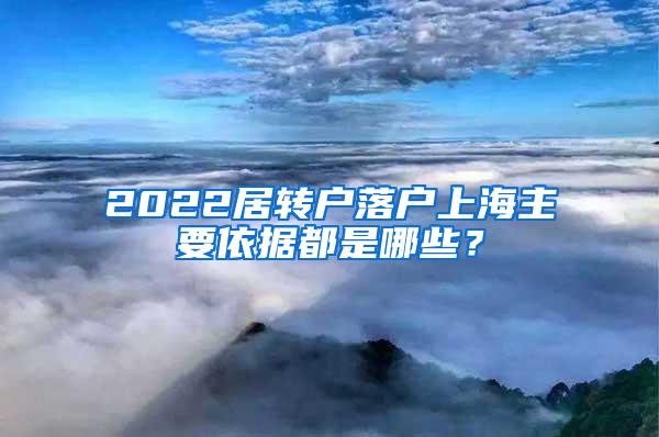 2022居转户落户上海主要依据都是哪些？