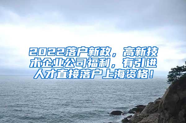 2022落户新政，高新技术企业公司福利，有引进人才直接落户上海资格！