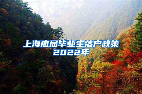 上海应届毕业生落户政策2022年