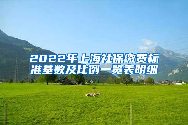 2022年上海社保缴费标准基数及比例一览表明细