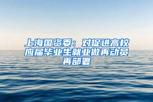 上海国资委：对促进高校应届毕业生就业做再动员再部署