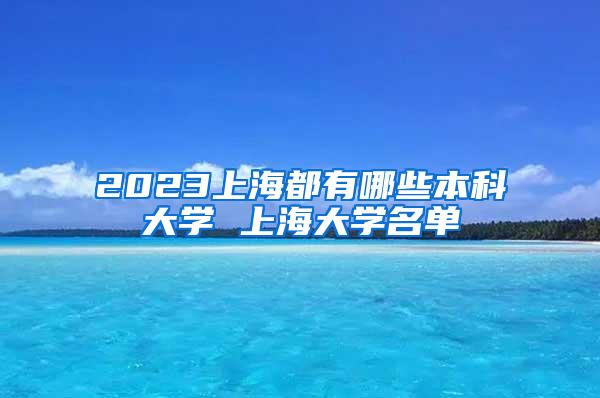 2023上海都有哪些本科大学 上海大学名单