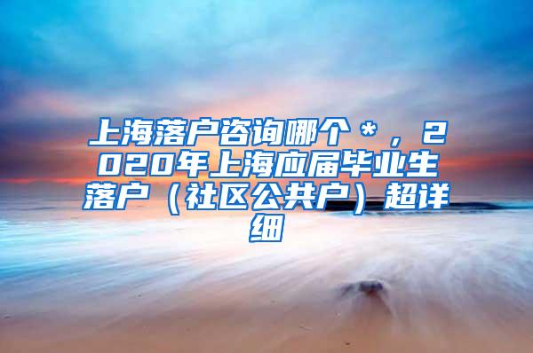 上海落户咨询哪个＊，2020年上海应届毕业生落户（社区公共户）超详细