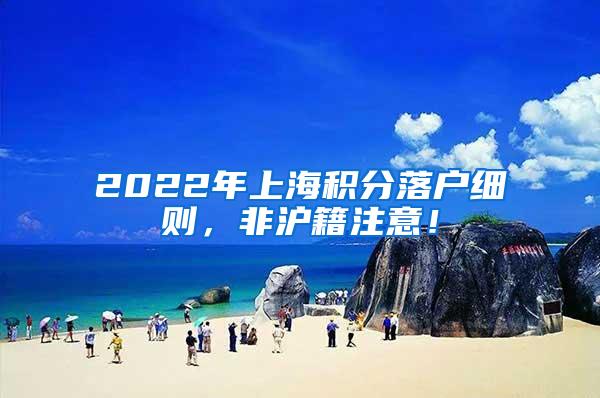 2022年上海积分落户细则，非沪籍注意！