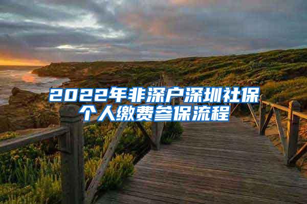 2022年非深户深圳社保个人缴费参保流程