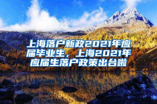 上海落户新政2021年应届毕业生，上海2021年应届生落户政策出台啦