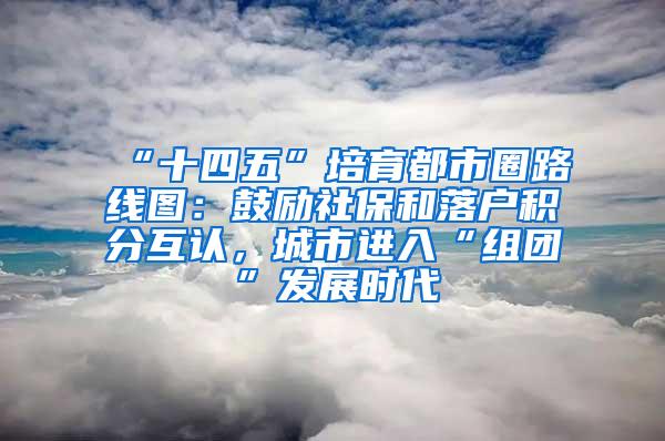 “十四五”培育都市圈路线图：鼓励社保和落户积分互认，城市进入“组团”发展时代