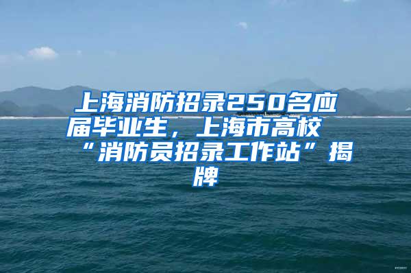 上海消防招录250名应届毕业生，上海市高校“消防员招录工作站”揭牌