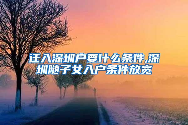 迁入深圳户要什么条件,深圳随子女入户条件放宽