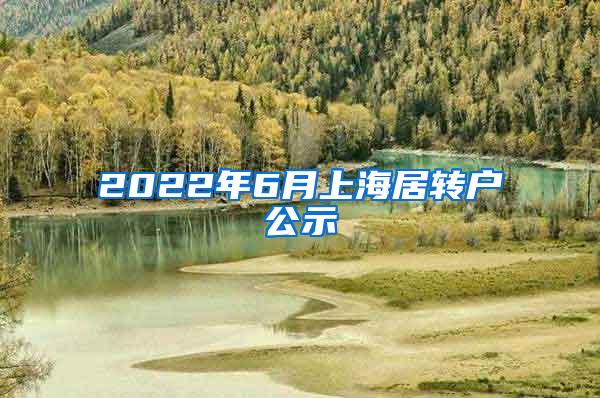 2022年6月上海居转户公示