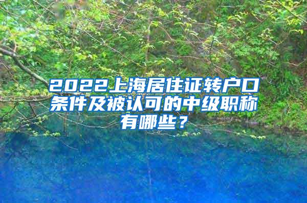 2022上海居住证转户口条件及被认可的中级职称有哪些？