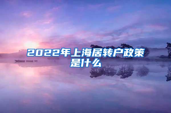 2022年上海居转户政策是什么